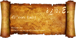 Áron Emil névjegykártya