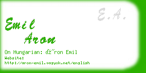 emil aron business card